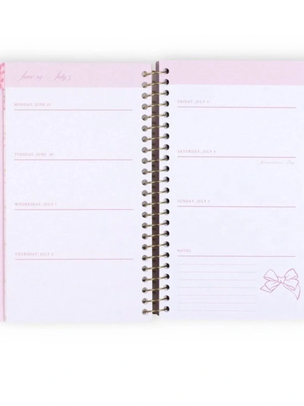 LoveShackFancy x Yoobi Pink Floral Planner 5”x8” Gold Foil Accent-2026-2027